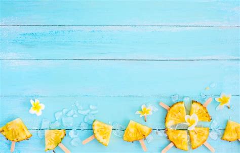 Download Wallpaper Fruit Ice Summer Pineapple Wood Slices Fruit