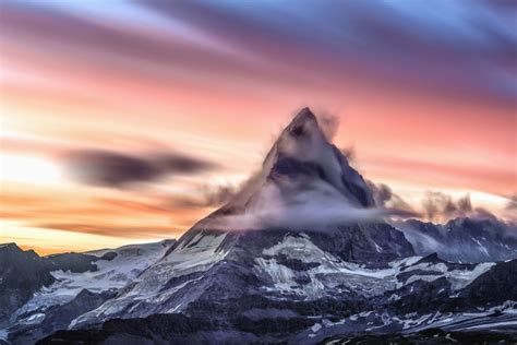 Free Picture Mountain Cloud Sky Sunset Snow Cold Frozen