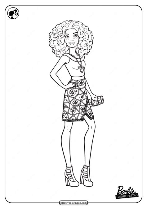 Coloring drawings barbie fashionistas with rainbow sparkle headband coloring sheet coloring pages. Printable Barbie Fashionistas Pdf Coloring Pages 08