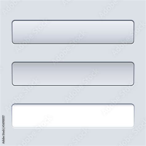 Interface Rectangular Button Template With Text Field Stock Vector