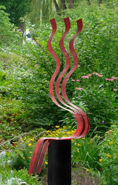 Abstract Metal Art Large Red Sculpture Modern Garden Art Original Jon