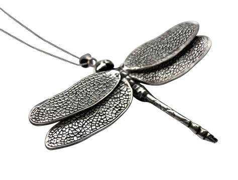 Dragonfly Pendant Silver Justine Brooks Design Handmade Nature