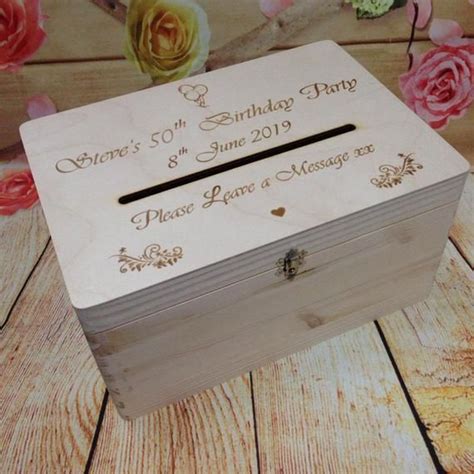 Birthday Cards Guests Wish Wooden Post Box With Slot Wedding Etsy