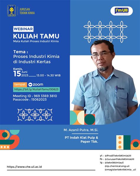 Webinar Kuliah Tamu Teknik Kimia UII