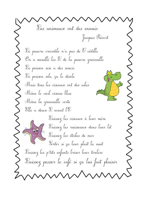 Poésies 1 French Poésie Poeme Enfant Prevert Jacques Et Poesie