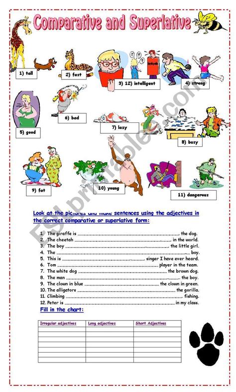 A Nice Worksheet To Practice Comparative And Superlative Adjectives Babes Look At The