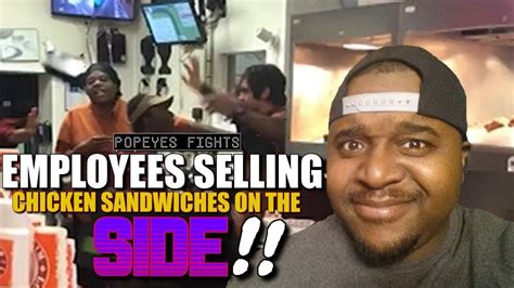 Popeyes Employees Fight Selling Chicken Sandwiches On The Side Youtube