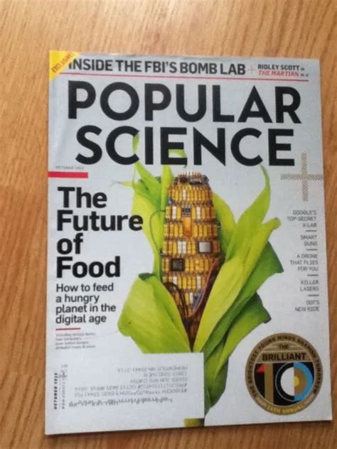 Popular Science Magazine October 2015 The Future Of Food Free Shipping