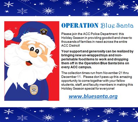 Join The Acc Police Department In Operation Blue Santa