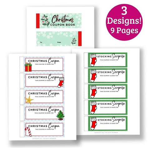 Great For Stocking Stuffers 3 Different Christmas Coupon Template