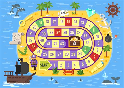 Pirate Board Game Printable Template Free Printable Papercraft