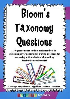 Bloom S Taxonomy Question Cards FREEBIE Instructional Coaching