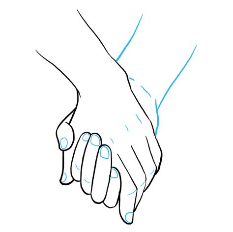 Couple Drawing Sketch Holding Hands