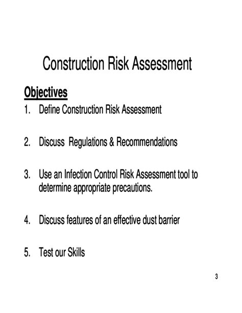 sample construction risk assessment