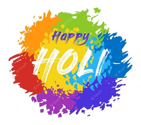 Premium Vector Happy Holi Greeting Card On Colorful Splatter Background