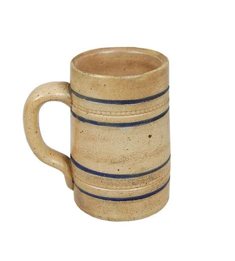 Antique Stoneware Mug Cobalt Decorated Salt Glaze Americana Via Etsy