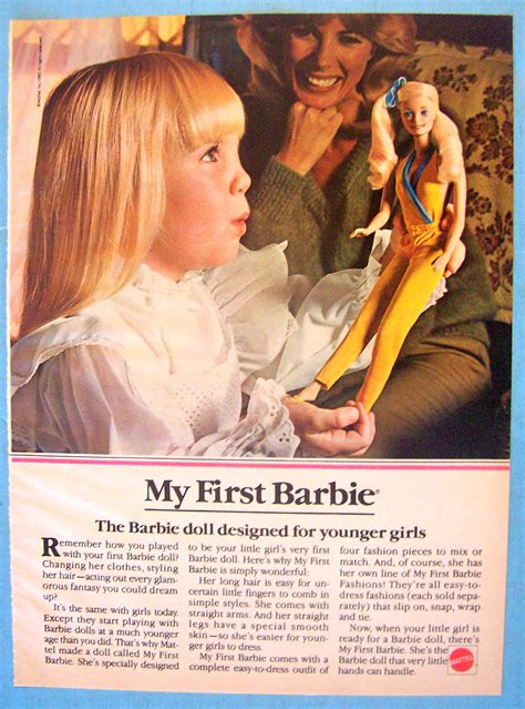 1981 My First Barbie Doll With Little Girl Holding Doll