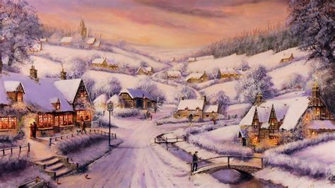 Winter Village Fantasy Wallpapers Wallpaper Cave