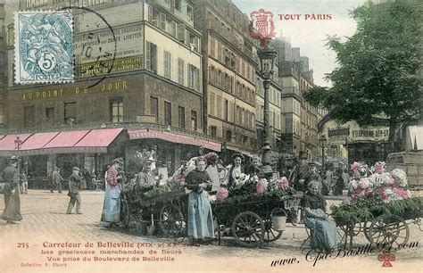 Carte Postale Colorisée Tout Paris Carrefour De Belleville Cartes