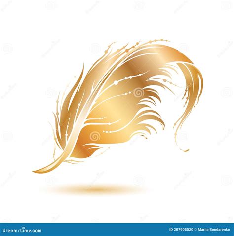 Icono De Pluma De Pájaro Dorado Ilustración Del Vector Ilustración De