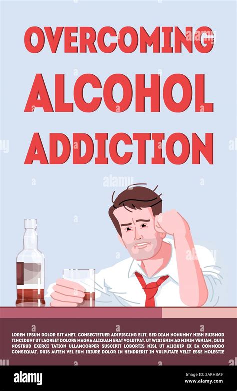 Overcoming Alcohol Addiction Poster Vector Template Assistance To Addicts Brochure Cover