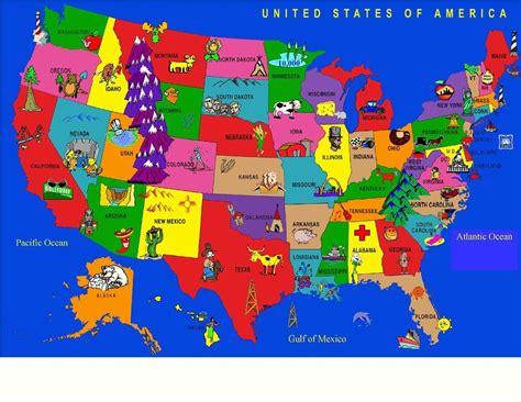 This map of the United States is a great visual learning tool for