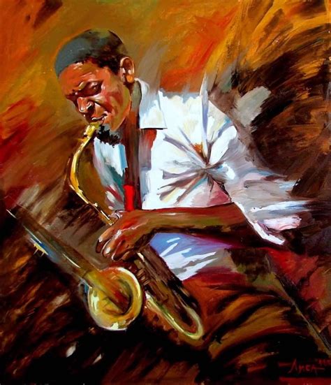 Original Oil Painting Jazz Music Saxophonist Musician Sax Etsy