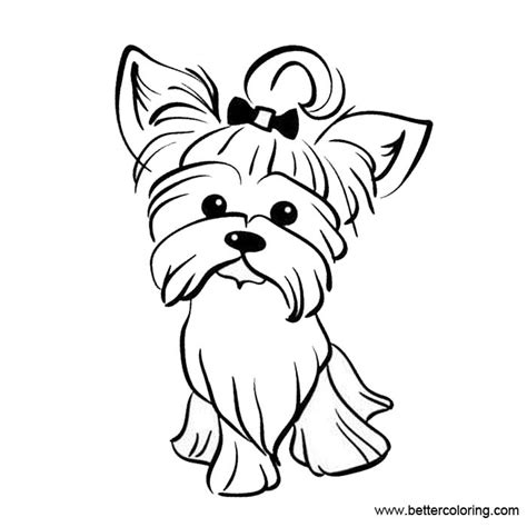 Cute Yorkshire Terrier Coloring Pages Coloring Pages