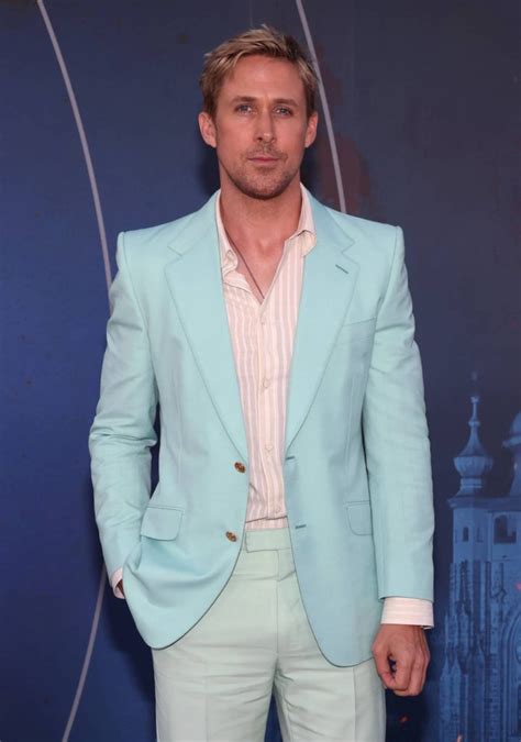 Ryan Gosling Embraces His Inner Ken In A Mint Gucci Suit Popsugar Australia