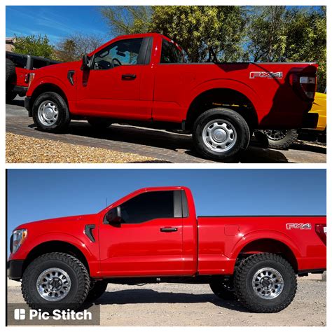 2022 F 150 Single Cab In Race Red On 37s F150gen14 2021 Ford F