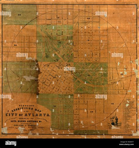 Mappa Storica Di Atlanta Del 1850 Circa Foto Stock Alamy