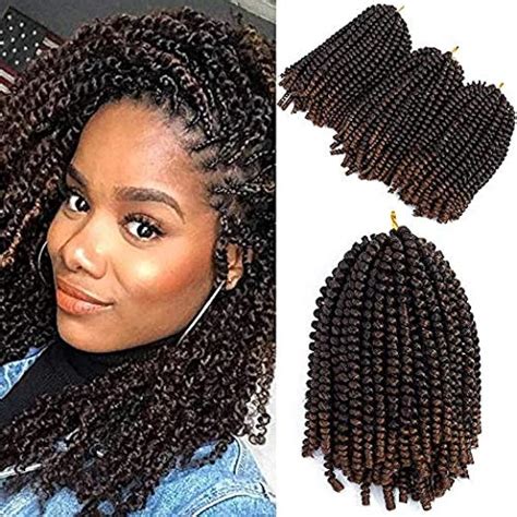 3 Pack Spring Twist Crochet Braids Bomb Hair Ombre Brown 8 Inch Synthetic Fluffy 696538749247 Ebay