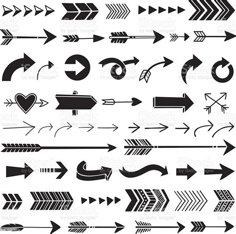 Hand Drawn Graphic Arrows Stock Vector Art And More Images Of Aiming