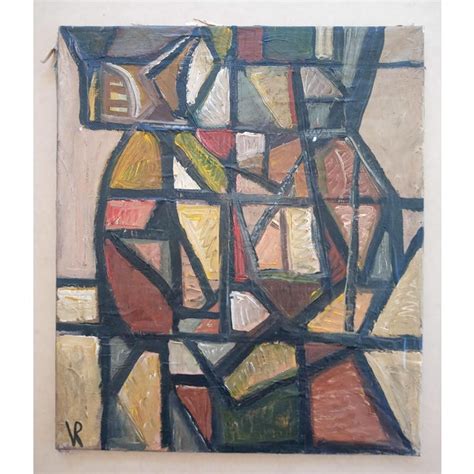Mid 20th Century Cubist Style Abstract Oil Painting Chairish