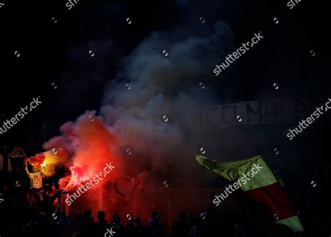 Romas Fans Light Flares They Wait Editorial Stock Photo Stock Image
