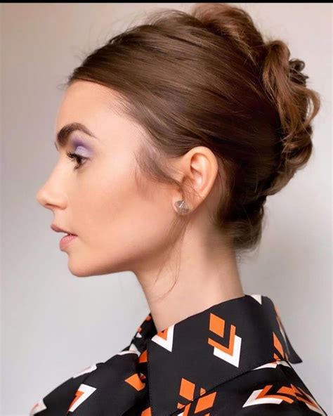 the best side profile lilycollins lily collins hair lily collins makeup perfect nose