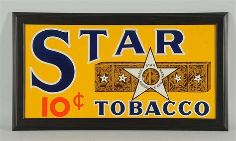 Sold Price 1920s 1930s Star Tobacco Embossed Tin Sign August 5