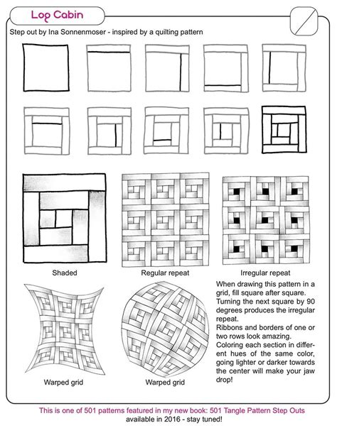 Maybe you would like to learn more about one of these? New pattern: Log Cabin | Zentangle patterns, Zentangle, Zentangle patterns step by step