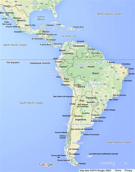 South America Map Including Central America With Links To Individual Country Maps With Compact