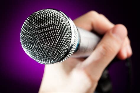 Hand Holding The Microphone Stock Photo Image Of Hand Electronic