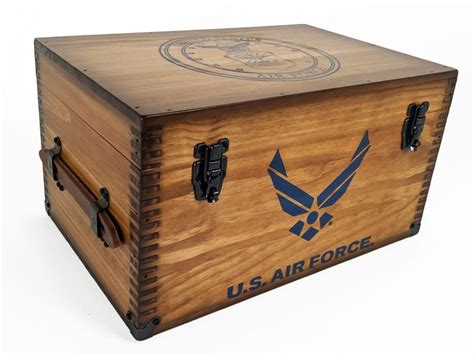 Air Force Keepsake Footlocker Relic Wood Military Shadow Box