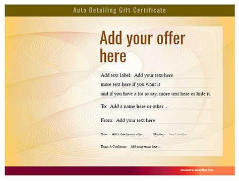 Auto Detailing T Certificate Templates