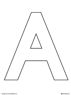 Printable alphabet letters can be saved as.pdf files which are opened in your browser with adobe acrobat reader or other pdf reader. Uppercase Letter A Template Printable | MyTeachingStation.com
