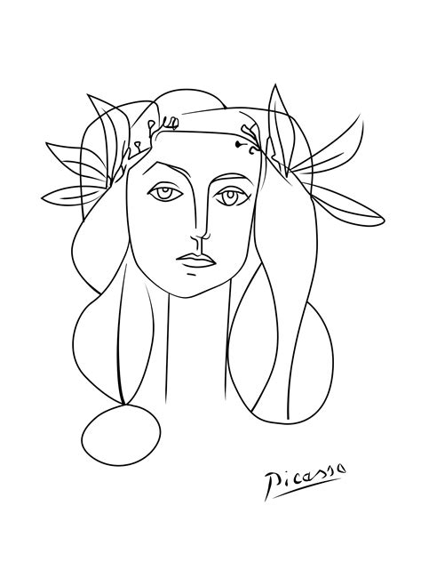 Picasso Inspired Set Of 3 Prints Face Line Art Woman Artwork Etsy