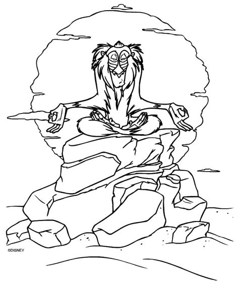 Decorate your design online with the interactive coloring machine or print to color at home. Rafiki Coloring Page Lion King - coloring.rocks!