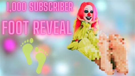 1 000 subscriber celebration foot reveal clown prank clownsona silly clown girl