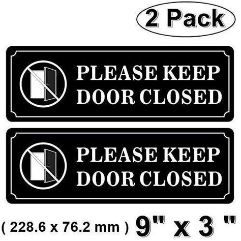 Esplanade Please Keep Door Closed Sign Sticker Decal Easy To Mount