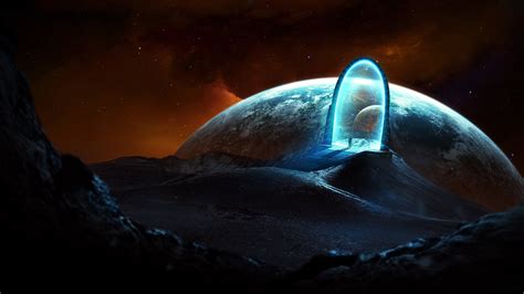 Fantastic World Planet Surface Fantasy Portal Sci Fi Moon Space