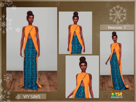 The Sims Resource Holiday Wonderland Kwanzaa Dress I Vi