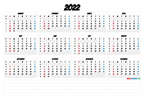 Cute Printable Calendar 2022 (6 Templates)